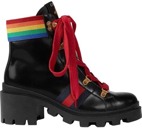 gucci rainbow combat boots|Gucci Boots for Women .